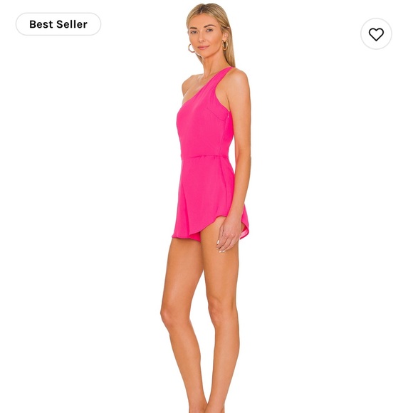 Superdown Aimey one shoulder hot pink romper NWT - Picture 4 of 11